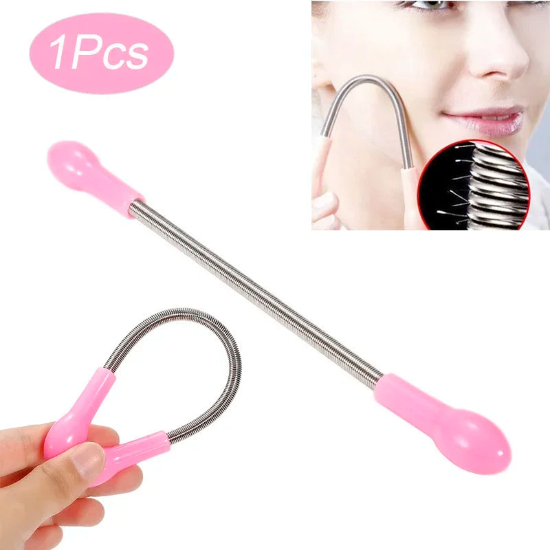 Face Hair Spring Remover Stick Removal Threading Beauty Tool Epilator Cream Hair Removal Tool Stainless Steel Epilator Stick