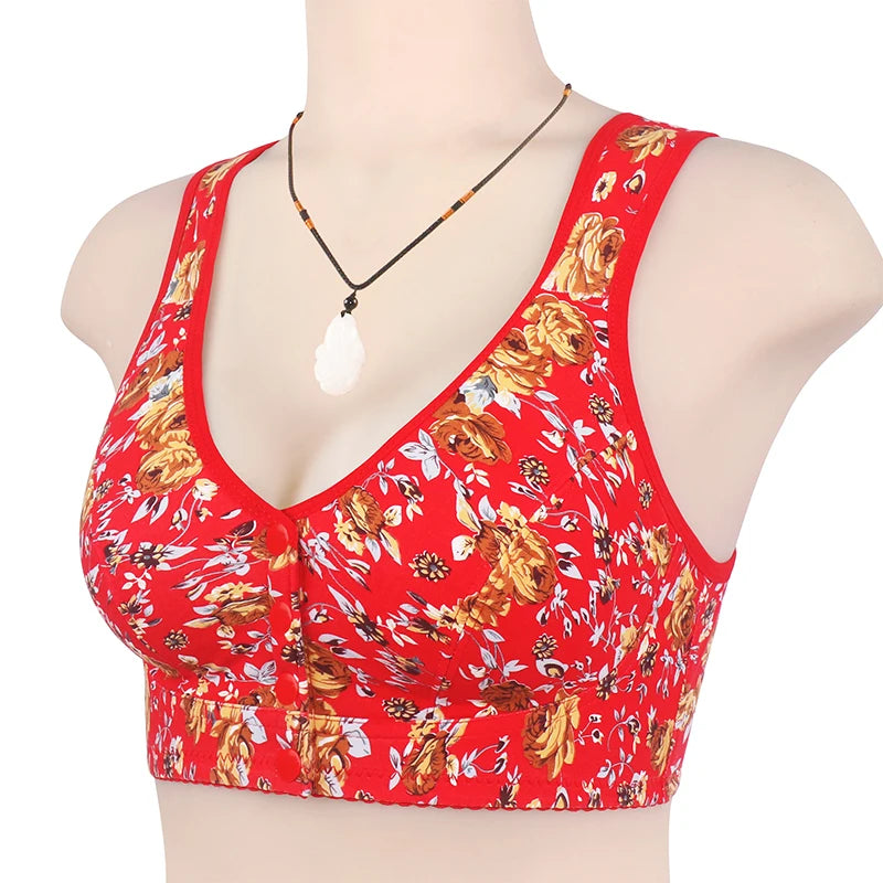 Wire Free Bras Cotton Front Closure Everyday
