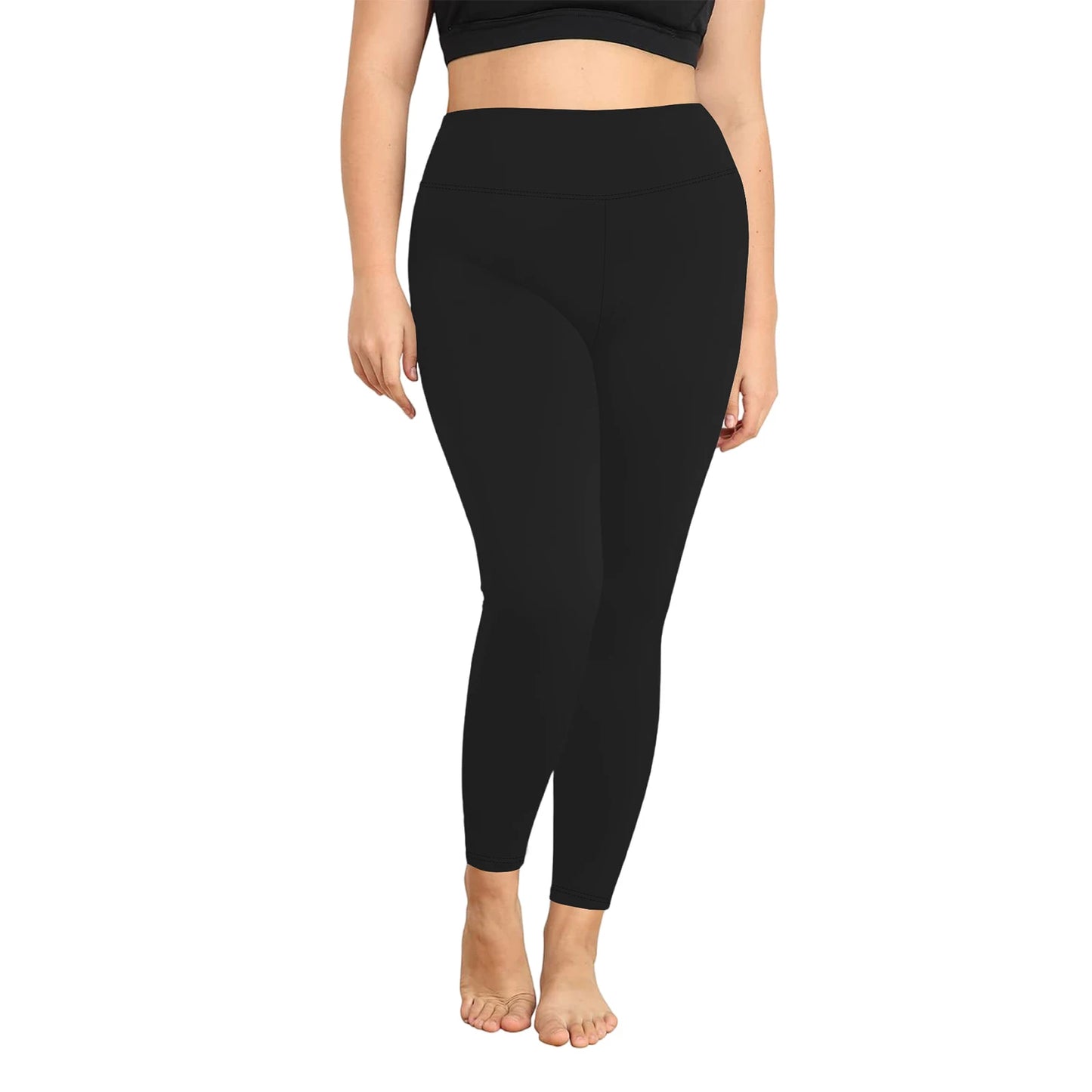 Women s High Waist Yoga Leggings Plus Size Solid Color Stretch Workout Pants for Running Gym Fitness Activewear Yoga Pants