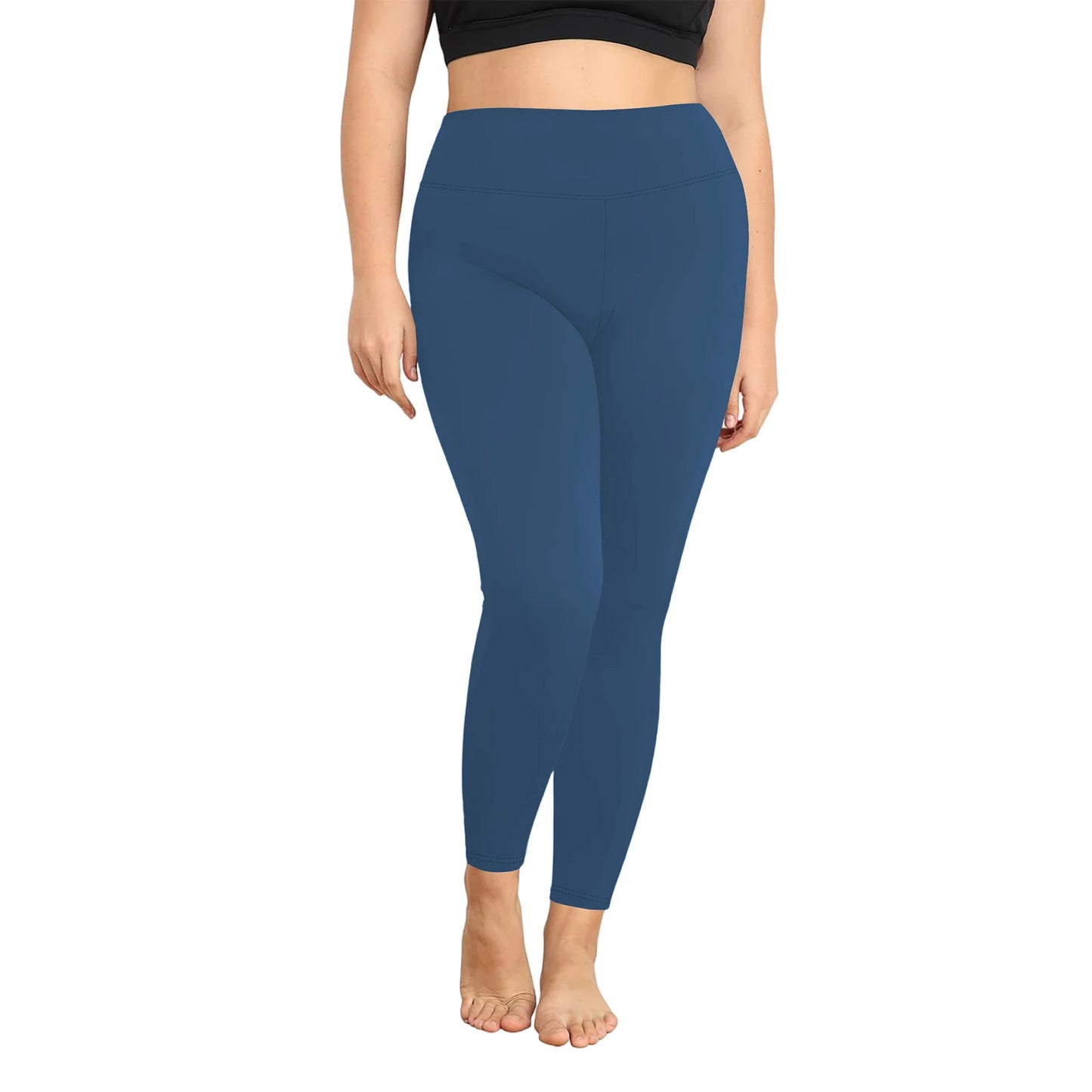 Women s High Waist Yoga Leggings Plus Size Solid Color Stretch Workout Pants for Running Gym Fitness Activewear Yoga Pants
