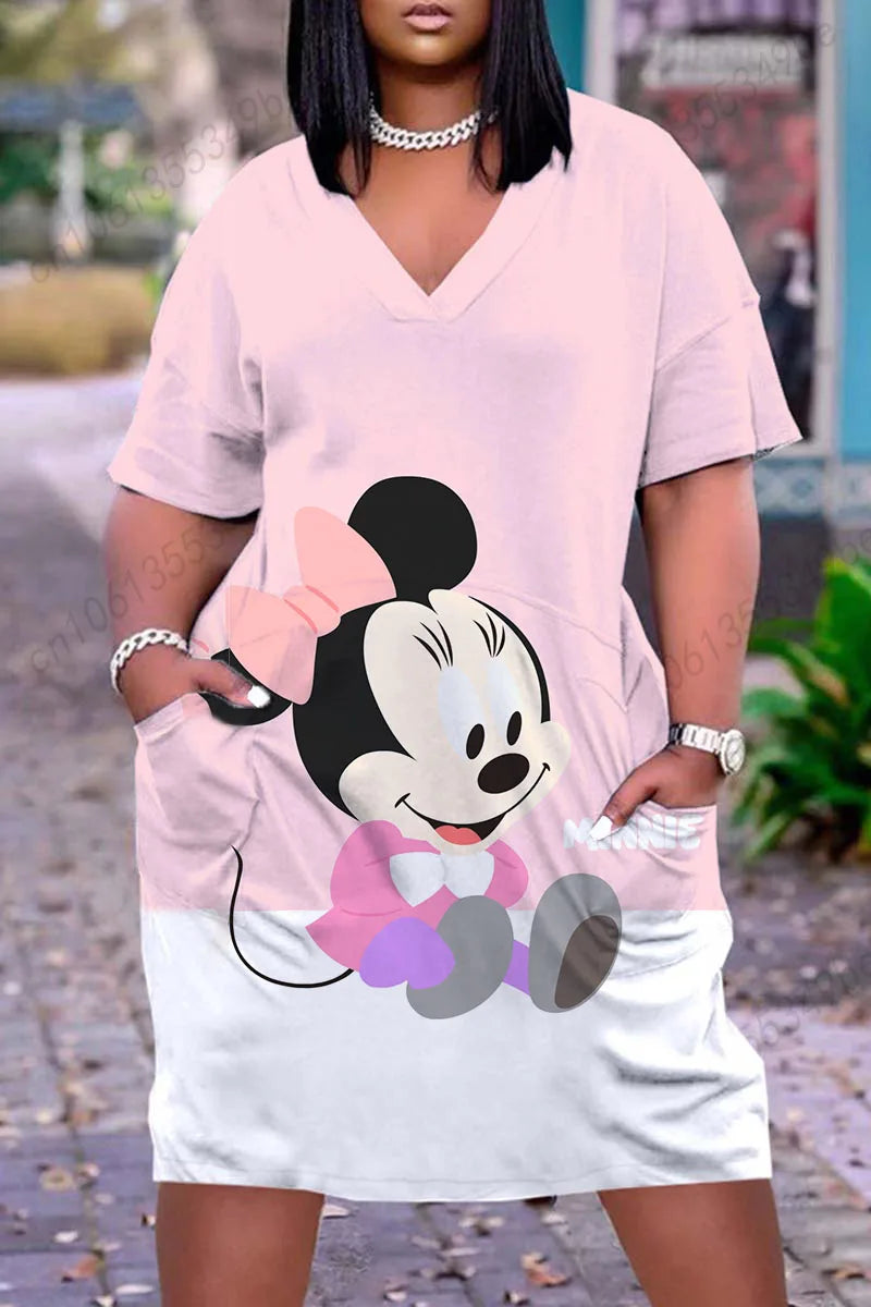 Disney Plus Size Elegant Women's Summer Dresses 2022 Year Fashion Tight Dress 5xl Woman Clothes Large Sizes Dresses Clothing