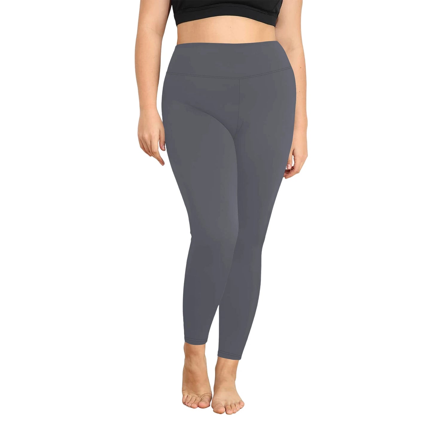 Women s High Waist Yoga Leggings Plus Size Solid Color Stretch Workout Pants for Running Gym Fitness Activewear Yoga Pants