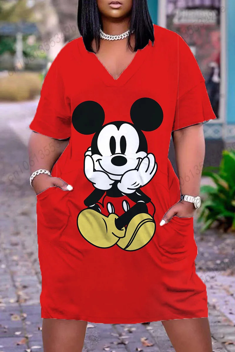 Disney Plus Size Elegant Women's Summer Dresses 2022 Year Fashion Tight Dress 5xl Woman Clothes Large Sizes Dresses Clothing