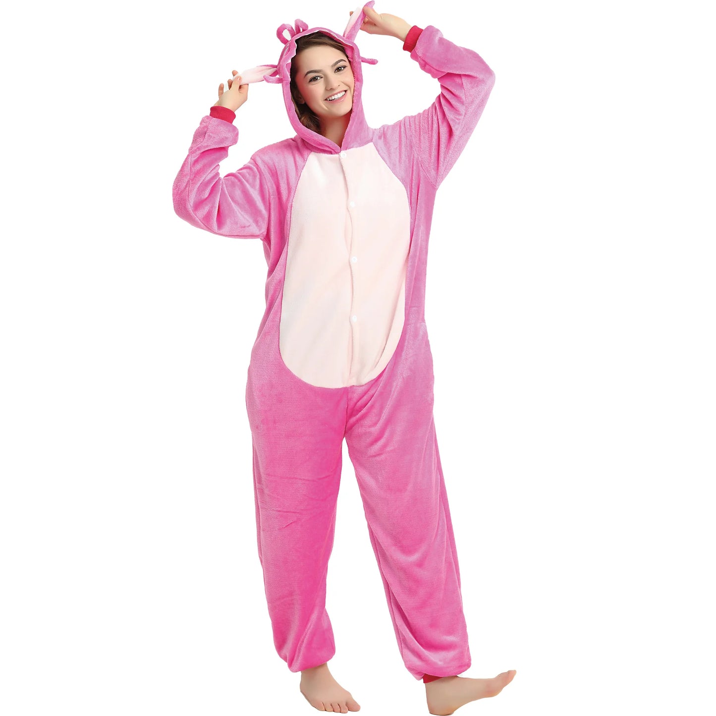 Adults Stich Cosplay Pajamas Anime Stitch Onesies Costume Jumpsuit Pajamas Hooded Sleepwear Halloween One Piece for Performing