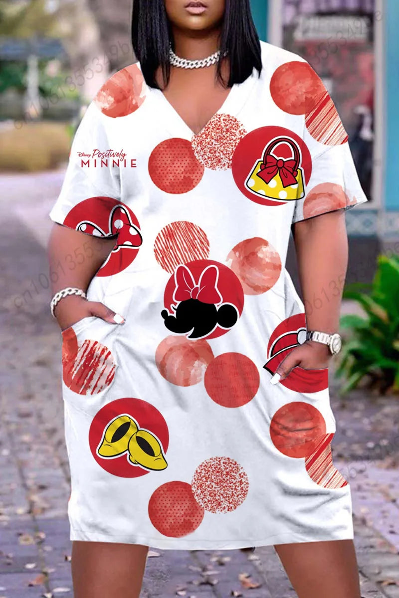 Disney Plus Size Elegant Women's Summer Dresses 2022 Year Fashion Tight Dress 5xl Woman Clothes Large Sizes Dresses Clothing