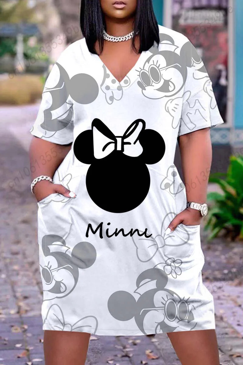 Disney Plus Size Elegant Women's Summer Dresses 2022 Year Fashion Tight Dress 5xl Woman Clothes Large Sizes Dresses Clothing