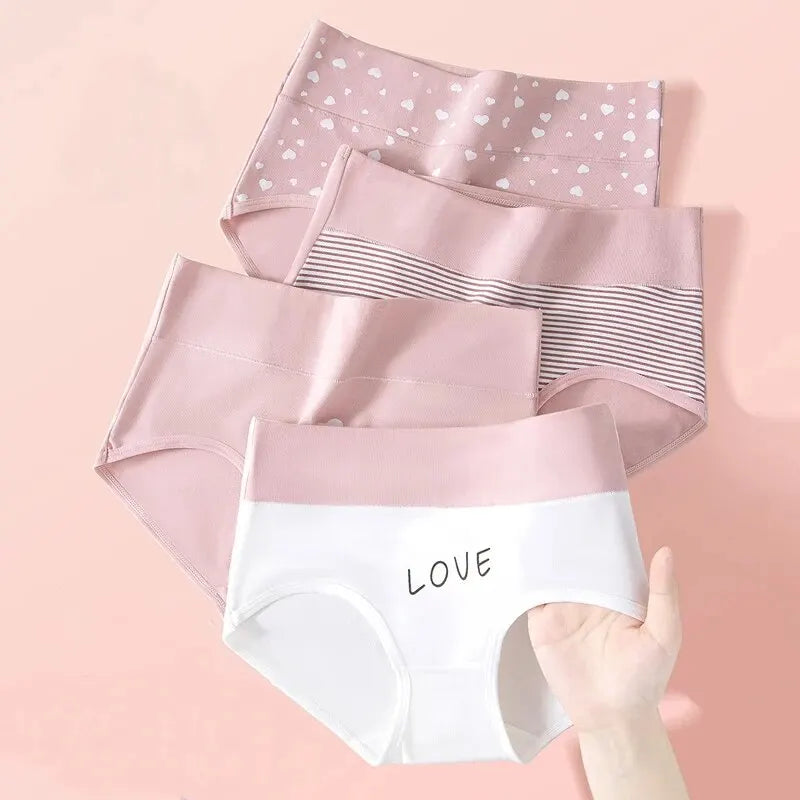 4Pcs Women's Panties High Waist