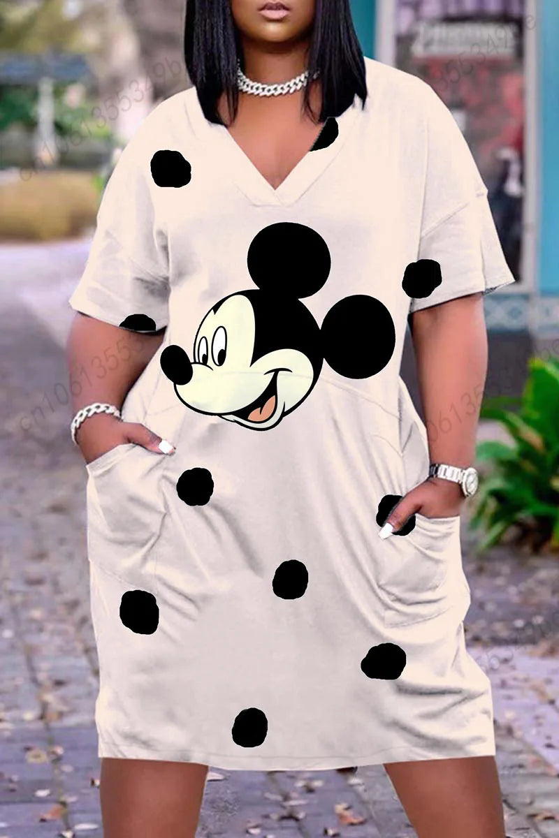 Disney Plus Size Elegant Women's Summer Dresses 2022 Year Fashion Tight Dress 5xl Woman Clothes Large Sizes Dresses Clothing