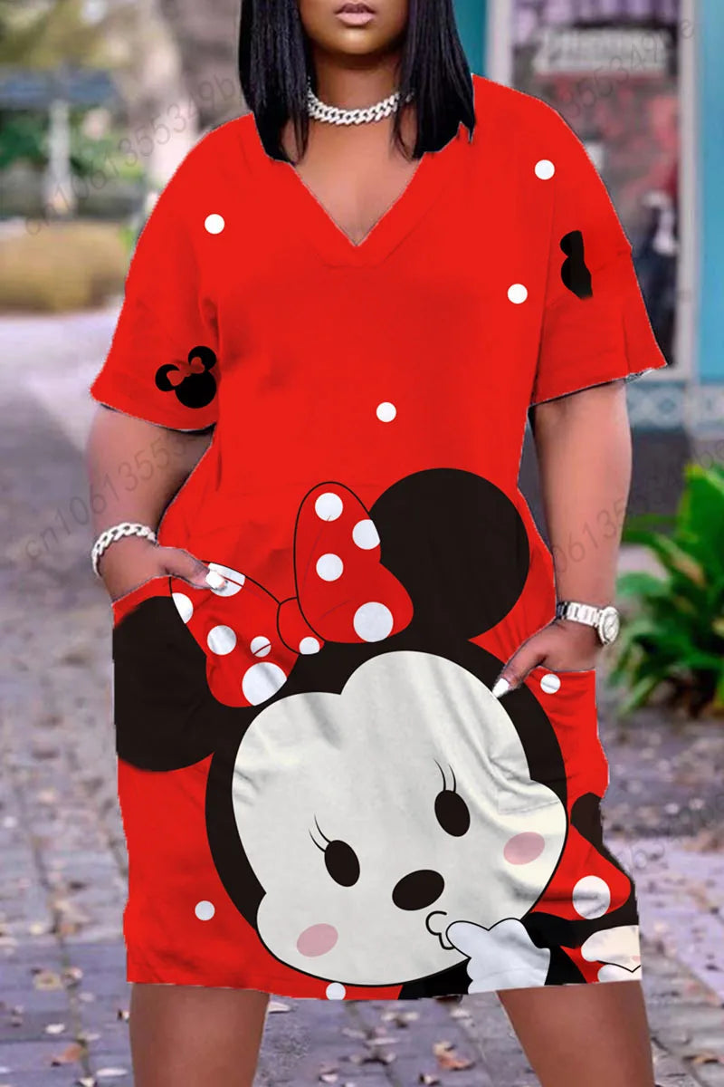 Disney Plus Size Elegant Women's Summer Dresses 2022 Year Fashion Tight Dress 5xl Woman Clothes Large Sizes Dresses Clothing