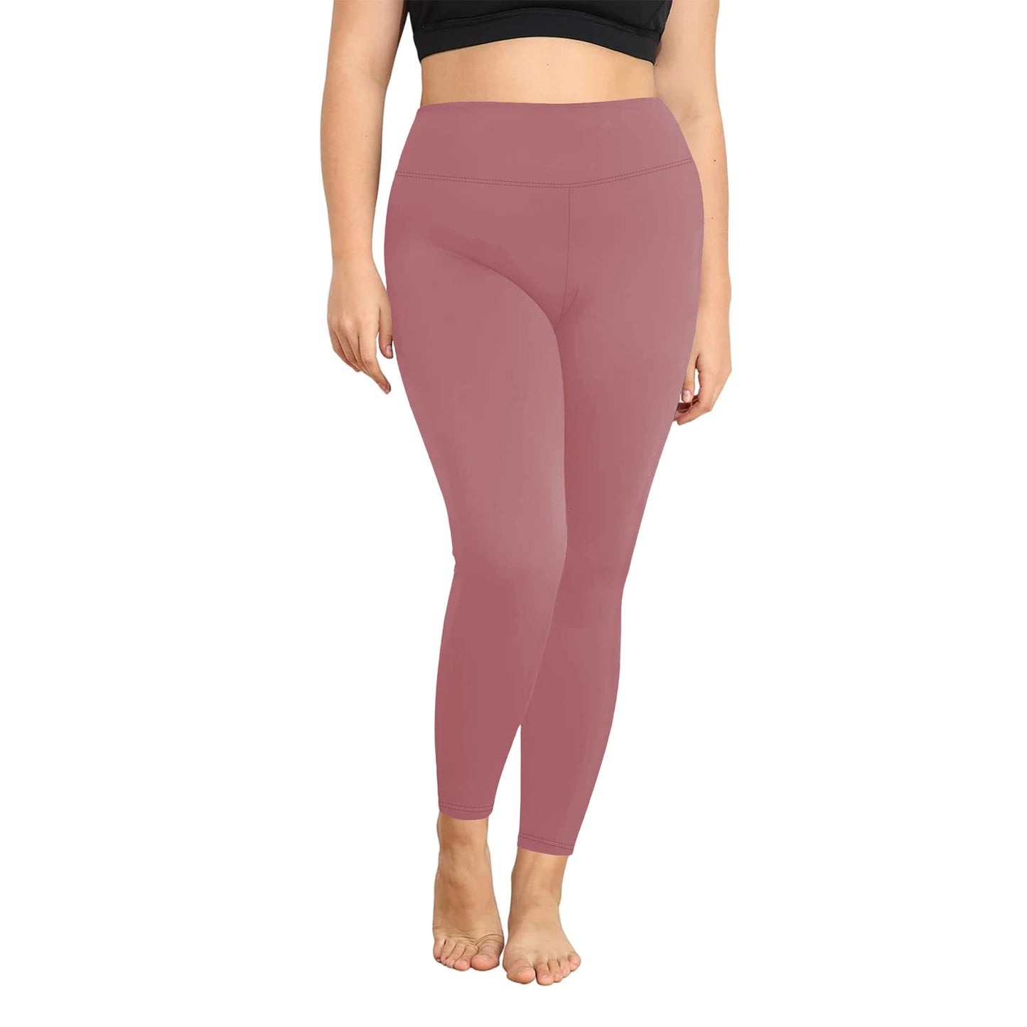 Women s High Waist Yoga Leggings Plus Size Solid Color Stretch Workout Pants for Running Gym Fitness Activewear Yoga Pants