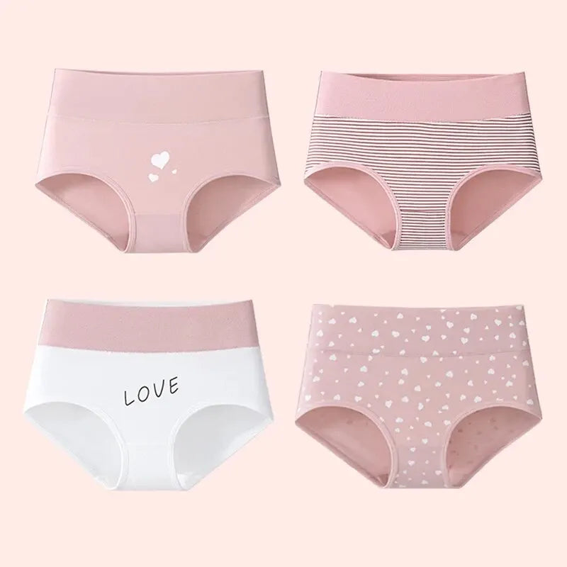 4Pcs Women's Panties High Waist