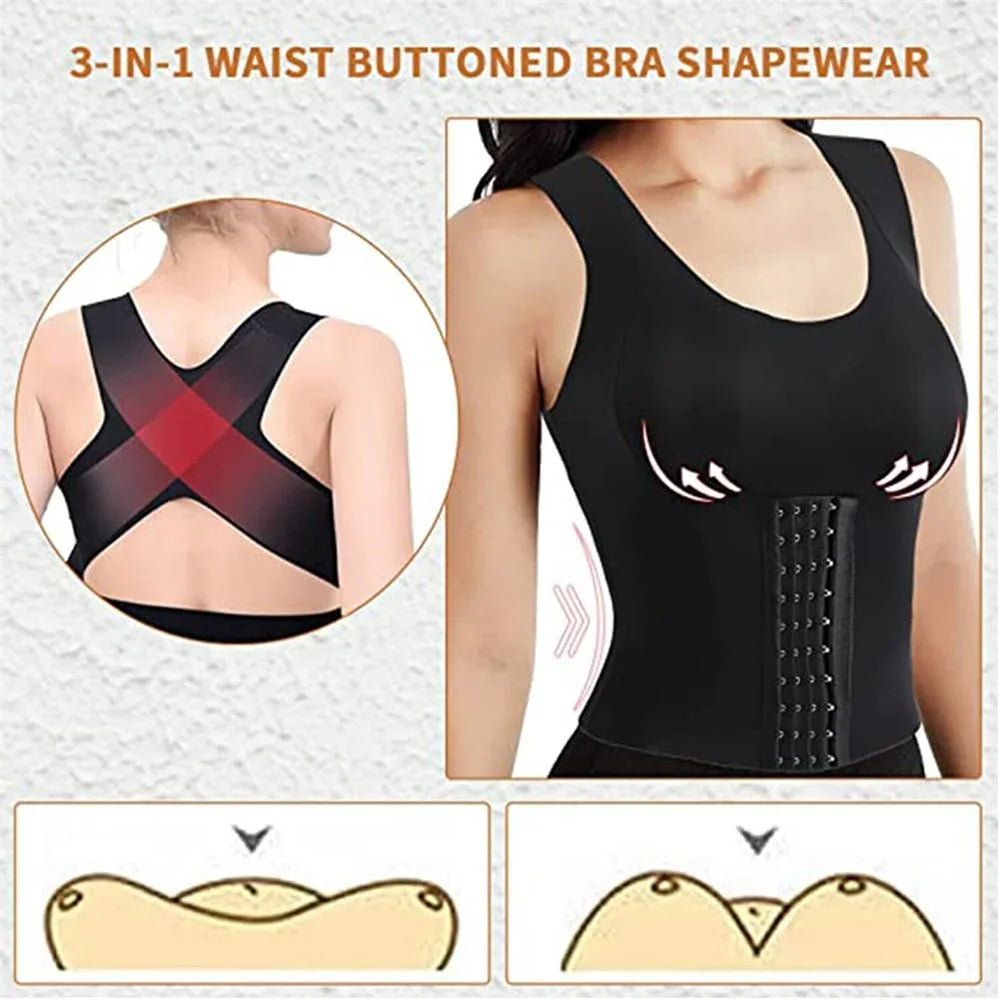 3 In 1 Waist Button Bra Styling Posture Corrector Weight Loss