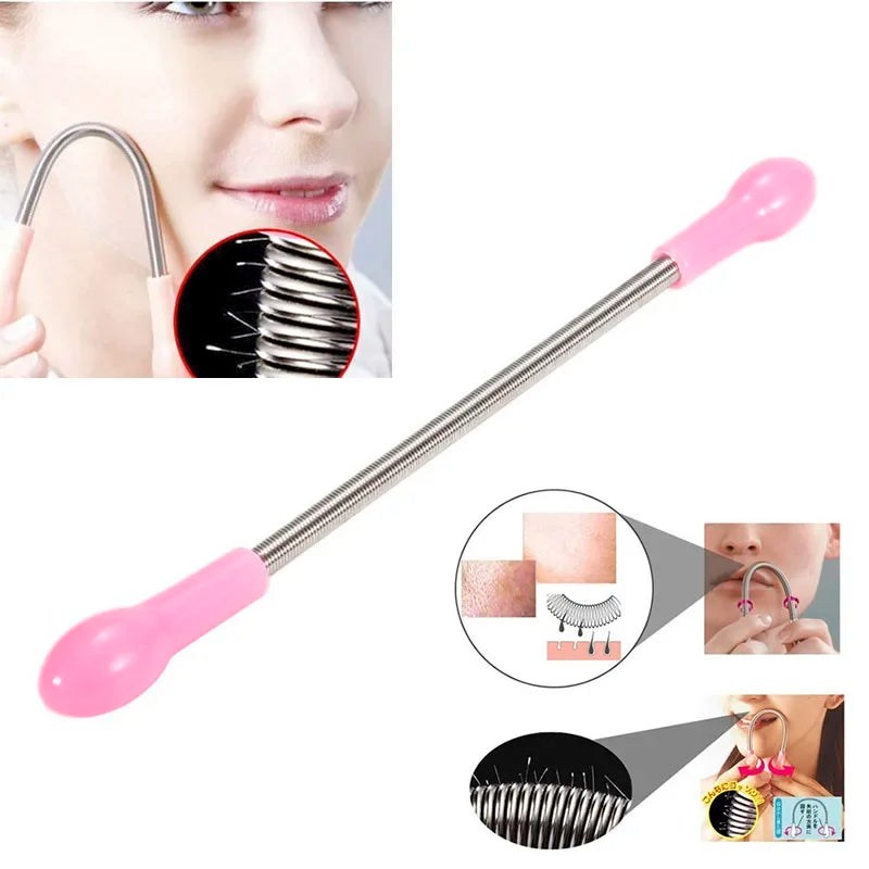 Face Hair Spring Remover Stick Removal Threading Beauty Tool Epilator Cream Hair Removal Tool Stainless Steel Epilator Stick