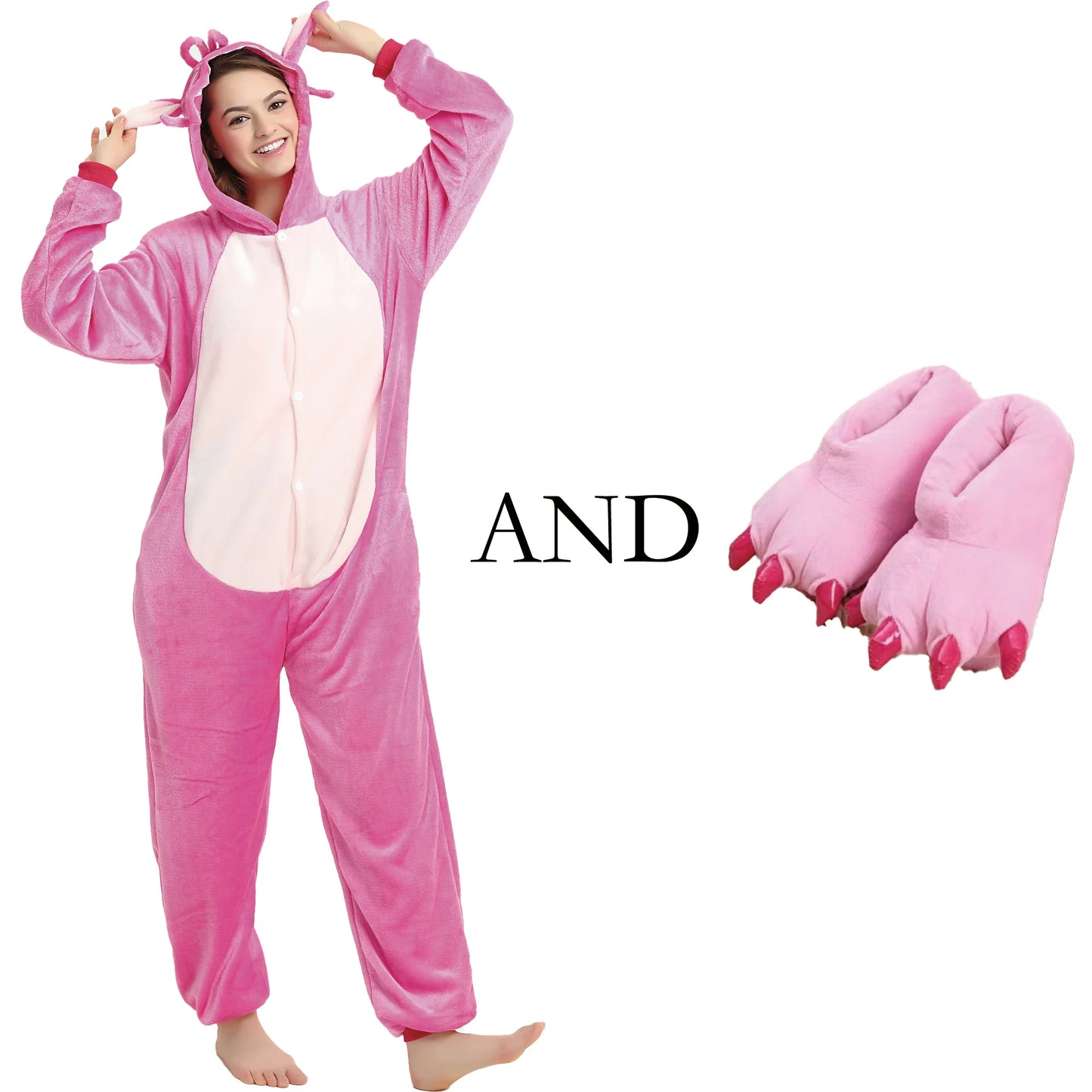 Adults Stich Cosplay Pajamas Anime Stitch Onesies Costume Jumpsuit Pajamas Hooded Sleepwear Halloween One Piece for Performing