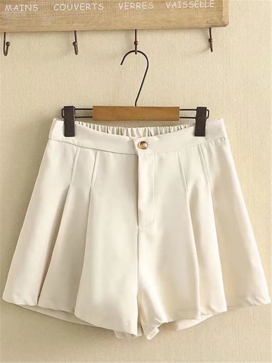 Plus Size Clothes For Women Summer Shorts High Waist Elastic Waist With Zippered Wide Leg Drooping Pleated Pants Large Size Pant