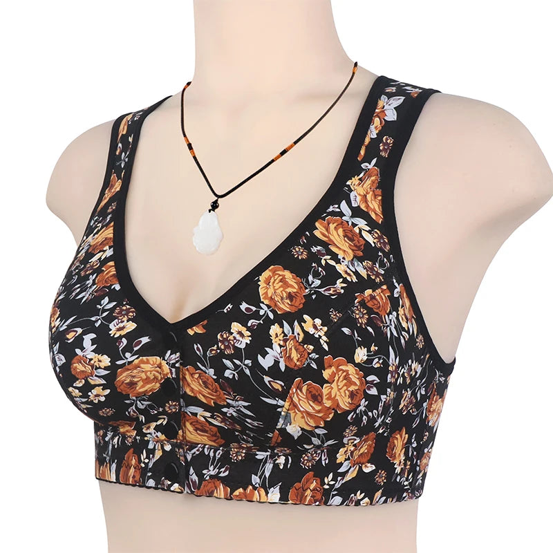 Wire Free Bras Cotton Front Closure Everyday