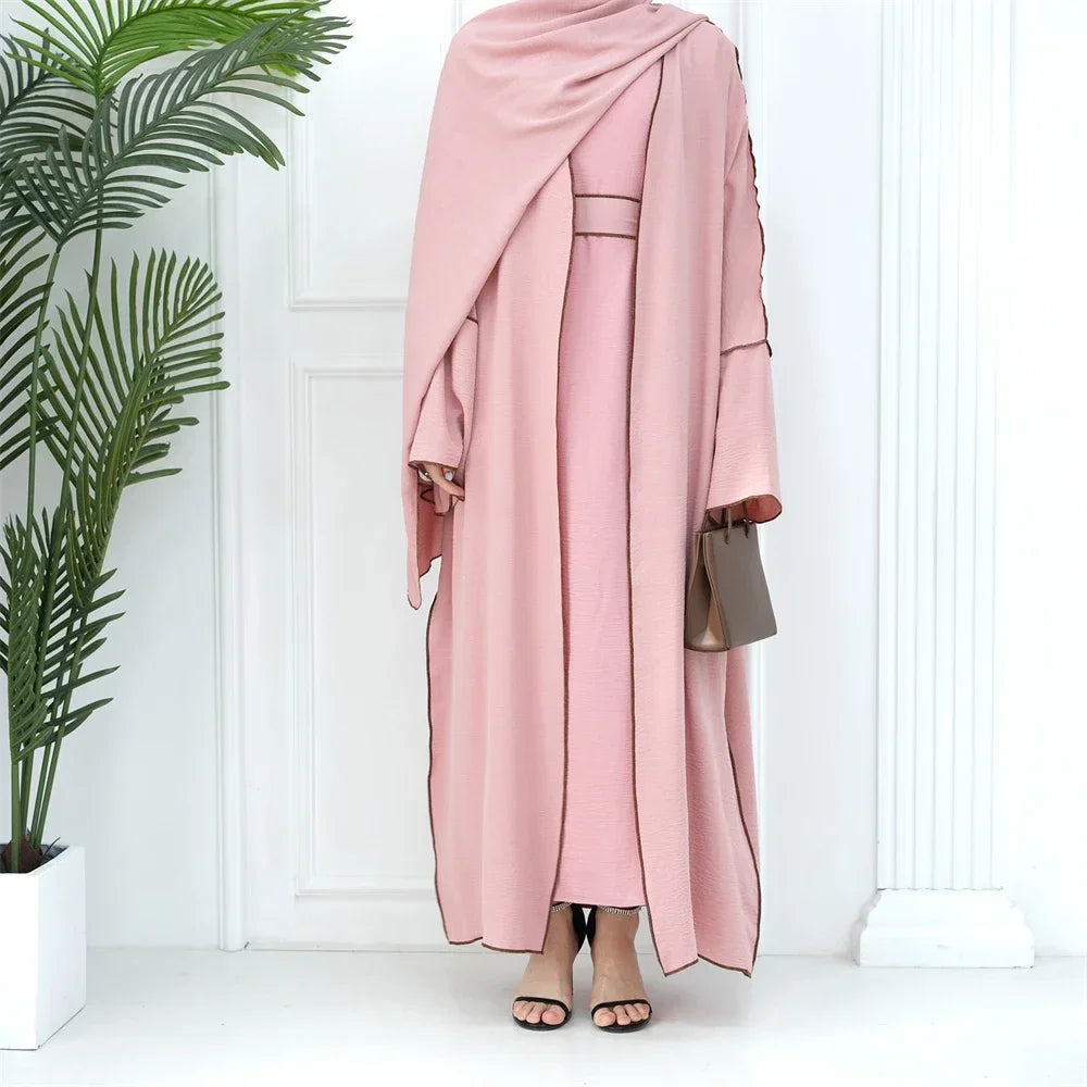 Modest Casual for Women Muslim Open Abaya Cardigan Maxi Dresses Turkey Arab Robe Eid Party Ramadan Dubai Kimono Caftan Jalabiya