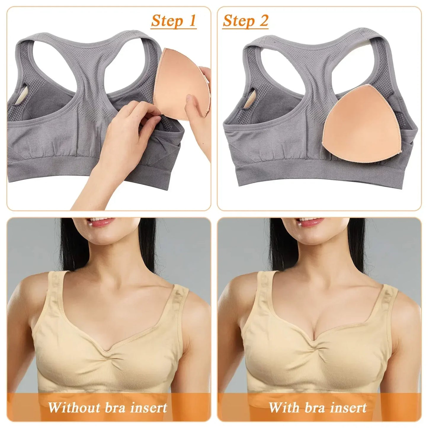 Soft Bra Pads Inserts Removable Bra Pad for Women Breast Push Up Enhancer Bra Pad Sports Bras Cups Insert Bikini Swimsuit