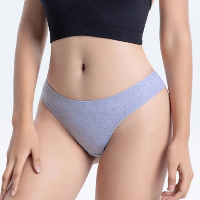 3Pcs/Set Cotton Briefs Seamless Underwear Low Rise Panties For Women Solid Color Comfort Pantys Breathable Female Lingerie M-XXL