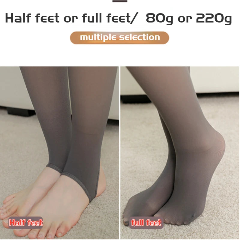 Women Warm Pantyhose Winter Translucent Pantyhose Warm Fleece Thick Thermal Tights Stockings Woman High Waist Sock Pants 2022New