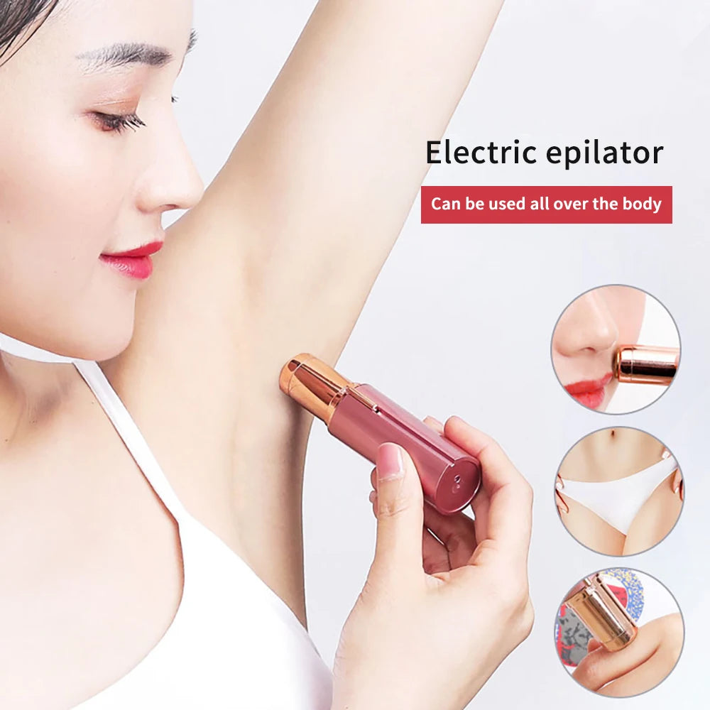 Women's Hair Remover Epilator Face Hair Removal Lipstick Shaver Electric Eyebrow Trimmer Mini Shaver Epilator Hair Removal Tool