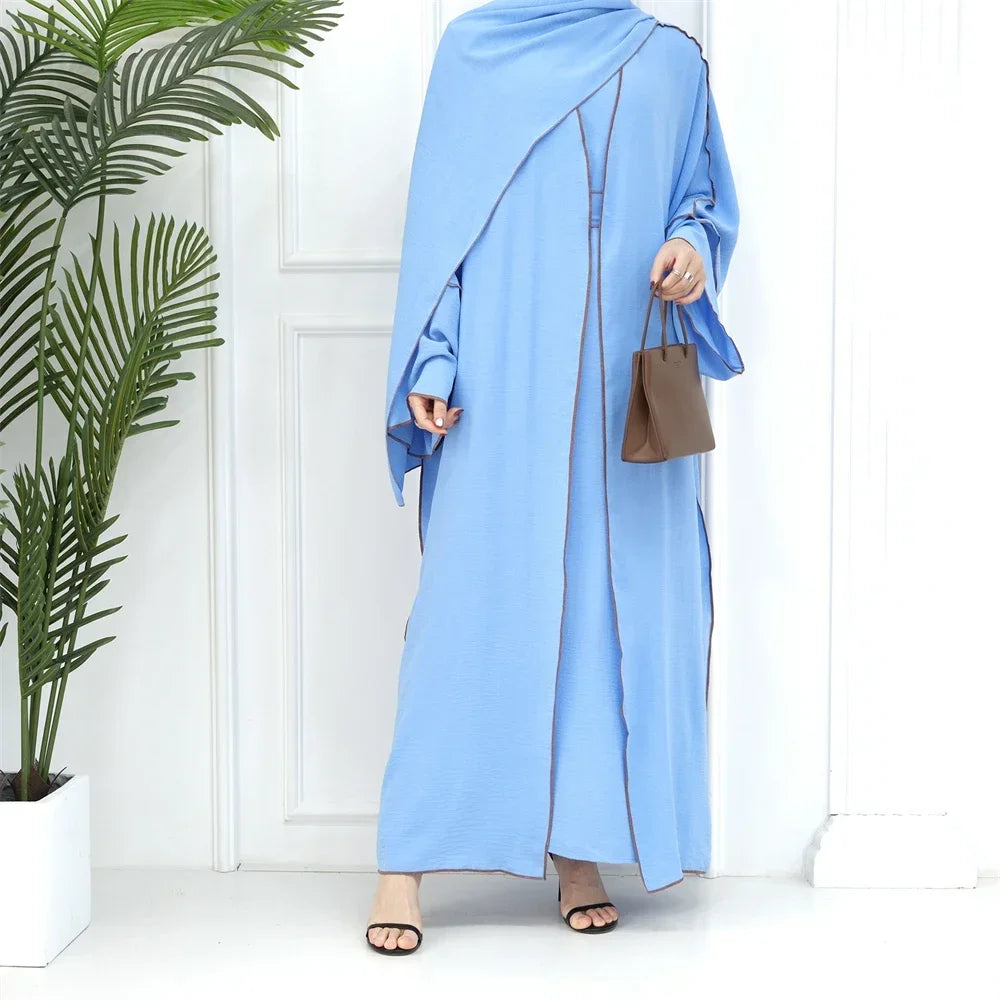 Modest Casual for Women Muslim Open Abaya Cardigan Maxi Dresses Turkey Arab Robe Eid Party Ramadan Dubai Kimono Caftan Jalabiya