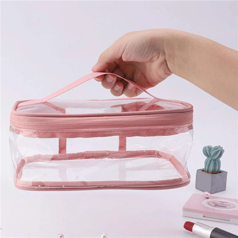 Transparent Makeup Cosmetic Bags Double layer