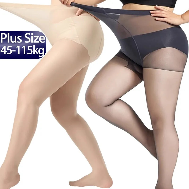 Super Elasticity Nylon Tights Women Plus Size Transparent Pantyhose Lady Breathable Spandex Panty Hose Female Sturdy Leggings