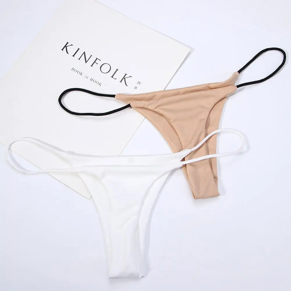 Plus Size Female Low Rise Cotton Thin Strappy S-XL Panties G Strings Thongs Underwear