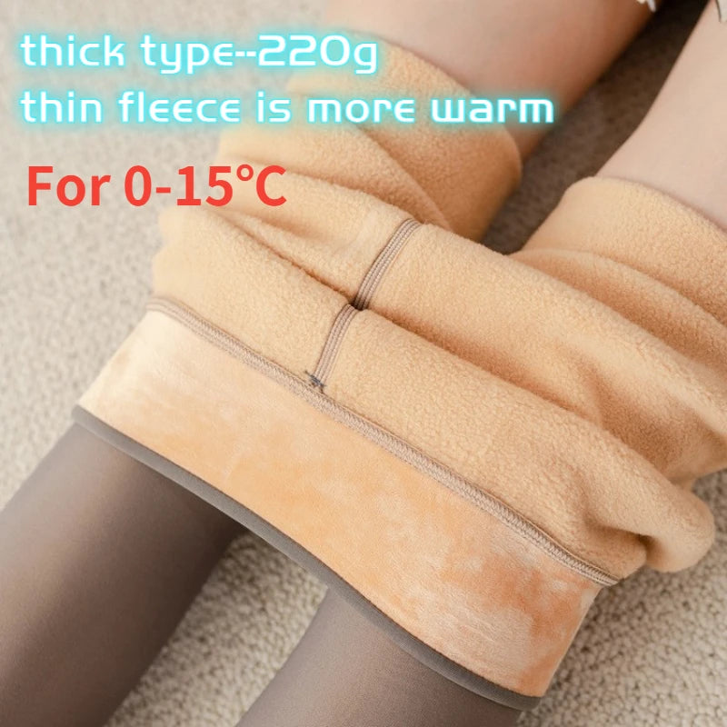 Women Warm Pantyhose Winter Translucent Pantyhose Warm Fleece Thick Thermal Tights Stockings Woman High Waist Sock Pants 2022New