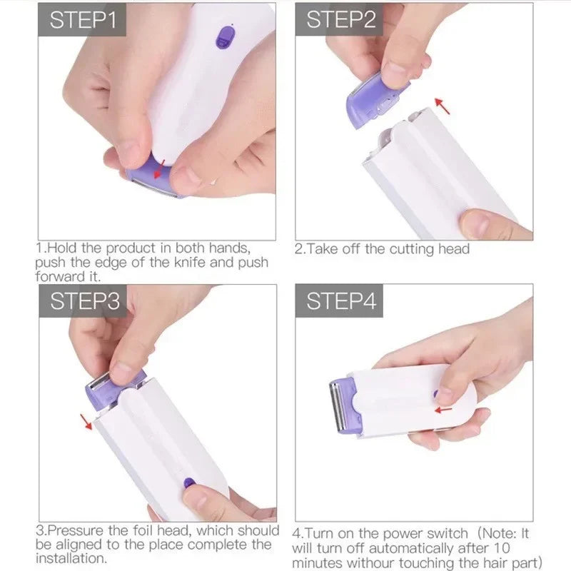 Electric Epilator Electric Shaver Razor Mini Rechargeable Removes Painless Hair Removal Facial Epilator for Facial Body