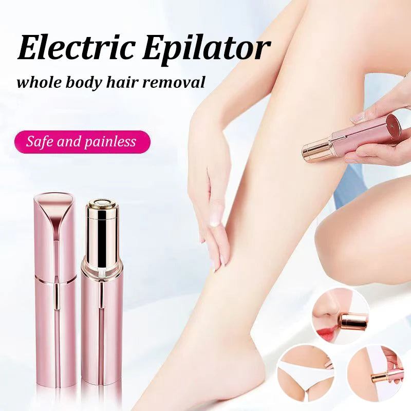 USB Rechargeable Electric Hair Removal Lipstick Shape Female Facial Epilator Remover Painless Safety Women Full Body Hair Shaver