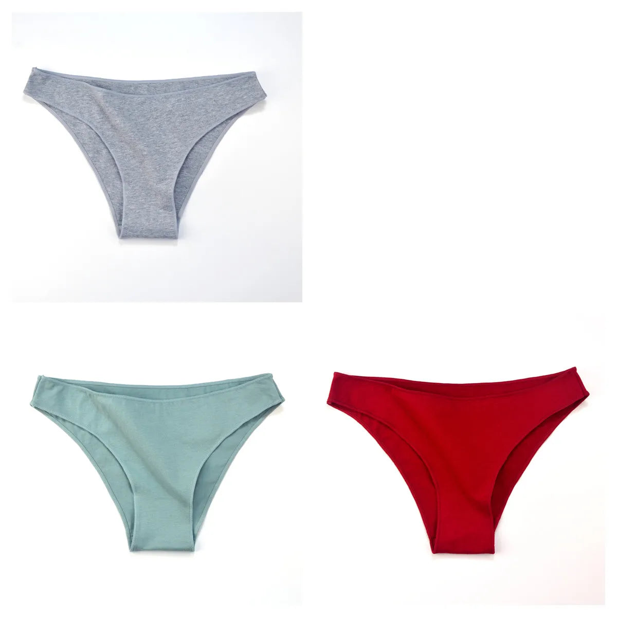 3Pcs/Set Cotton Briefs Seamless Underwear Low Rise Panties For Women Solid Color Comfort Pantys Breathable Female Lingerie M-XXL