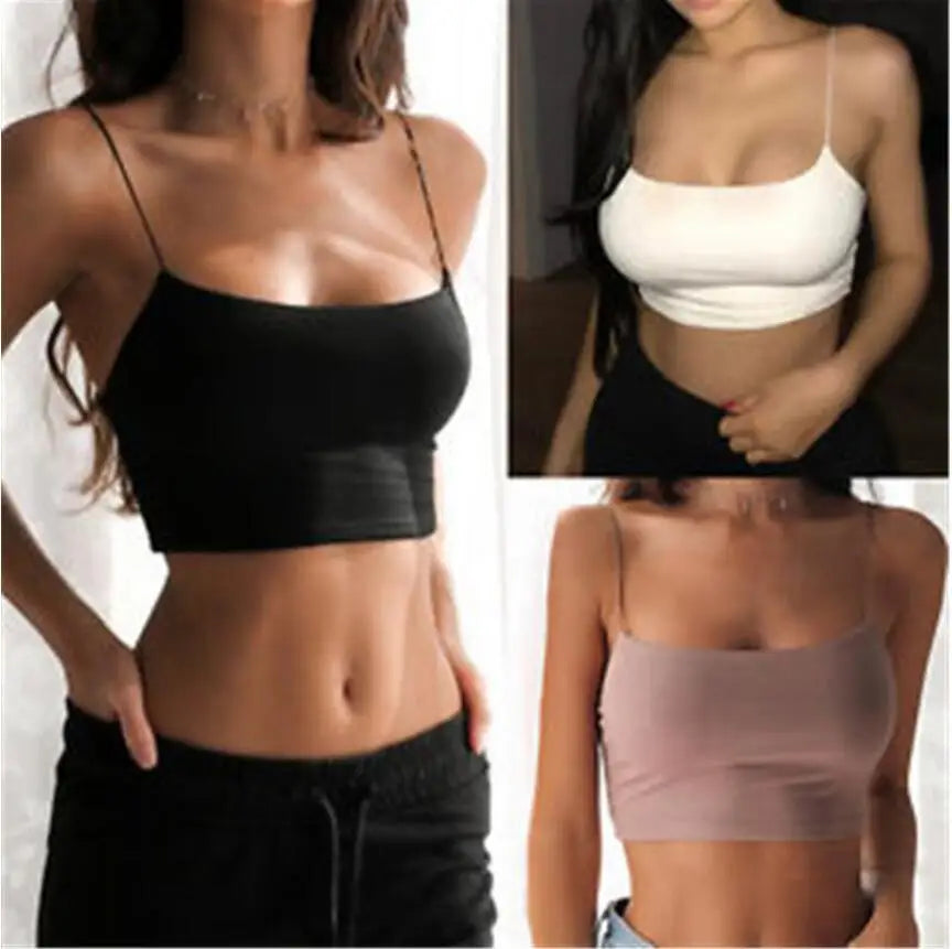 Summer Camisole Crop Tops Sleeveless Slim Sling