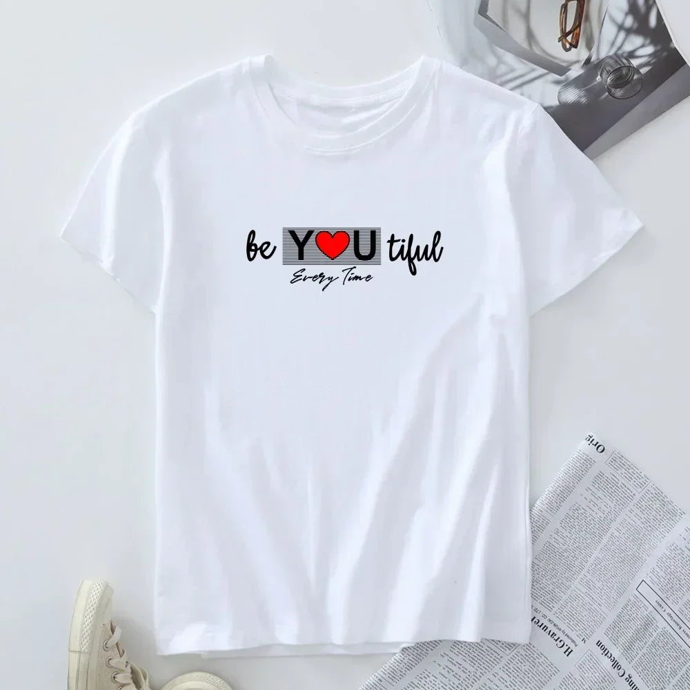 Plus Size Woman Tshirt Clothing 100% Cotton Women's Tee Shirts Female Summer Tops Women Short Sleeve T-shirt 2024 Fashion