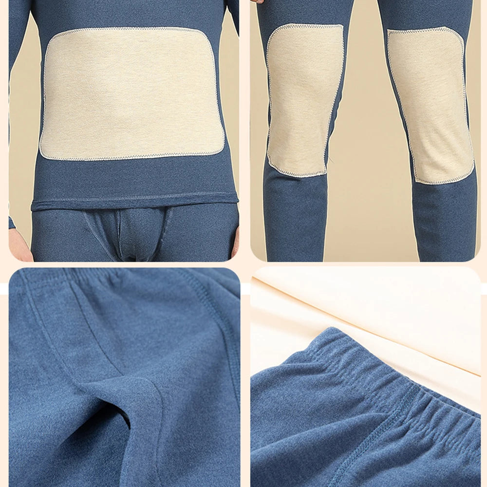 Thermal underwear Winter Warm Tops Cashmere Silk Patch