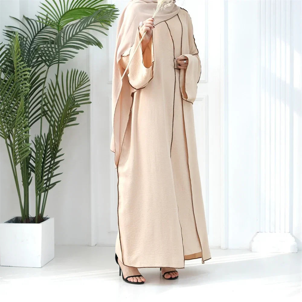 Modest Casual for Women Muslim Open Abaya Cardigan Maxi Dresses Turkey Arab Robe Eid Party Ramadan Dubai Kimono Caftan Jalabiya