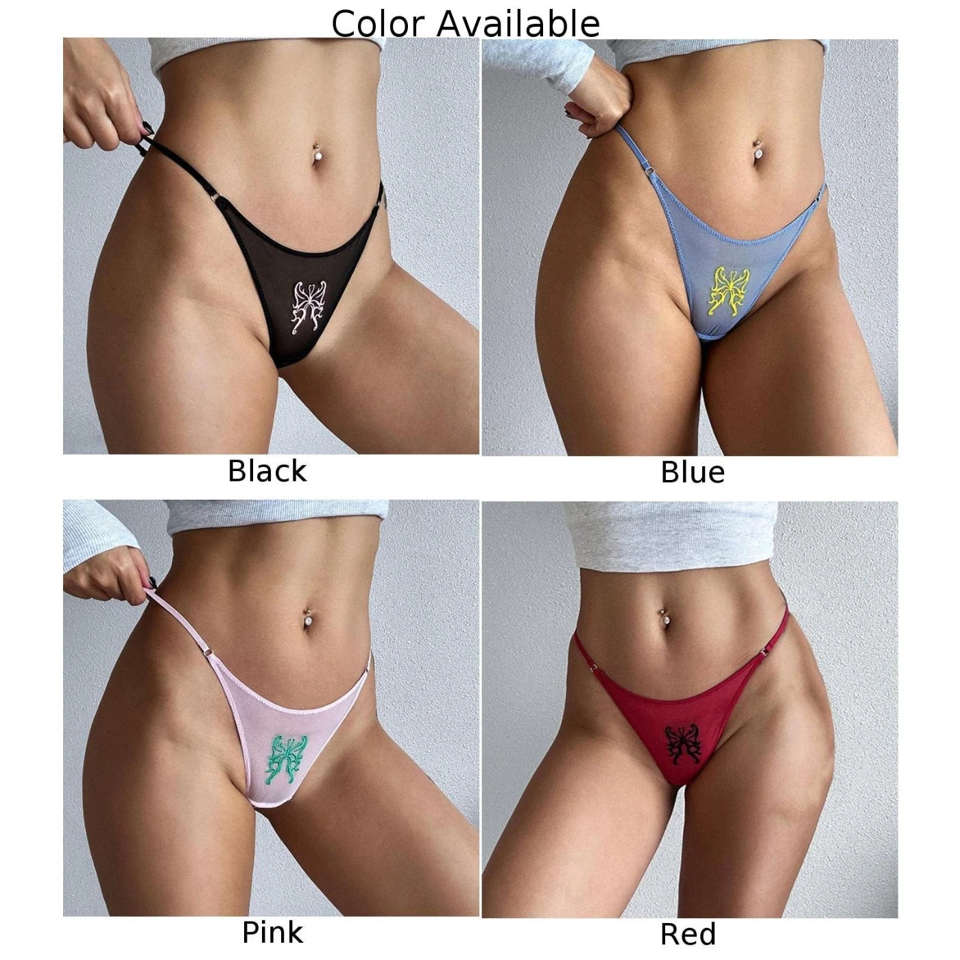 Women\\\'s G-String Thongs Low Waist Seamless Hollow Out High Cut Panties T-Back Underwear Mesh Transparent Lingerie Knicker