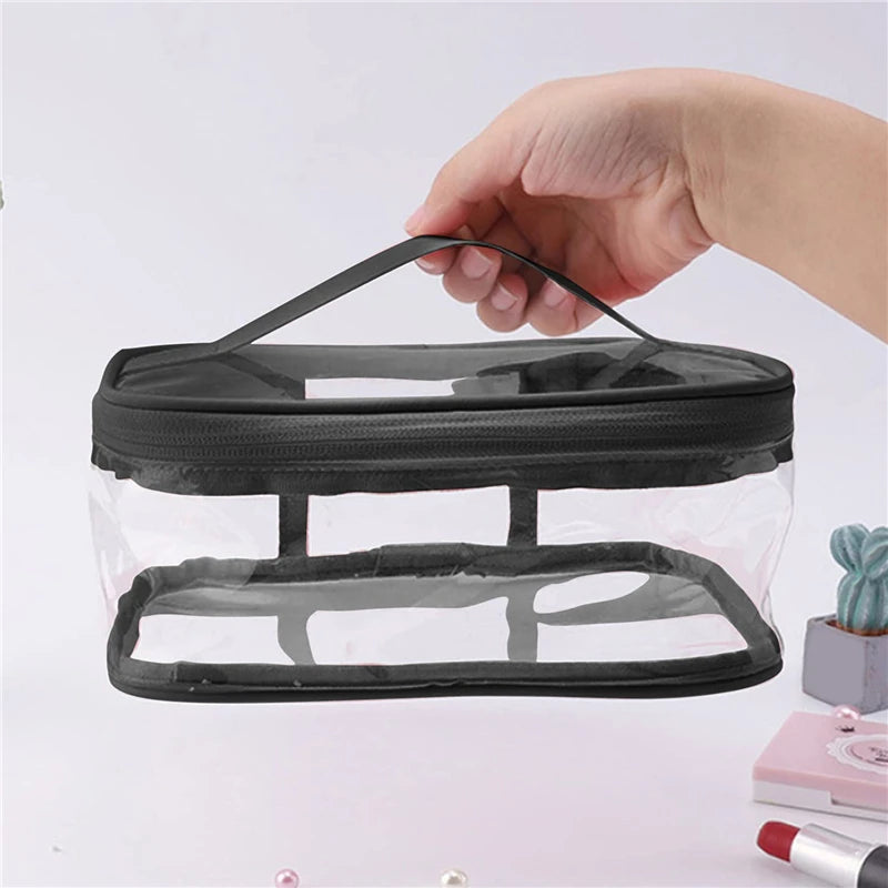 Transparent Makeup Cosmetic Bags Double layer