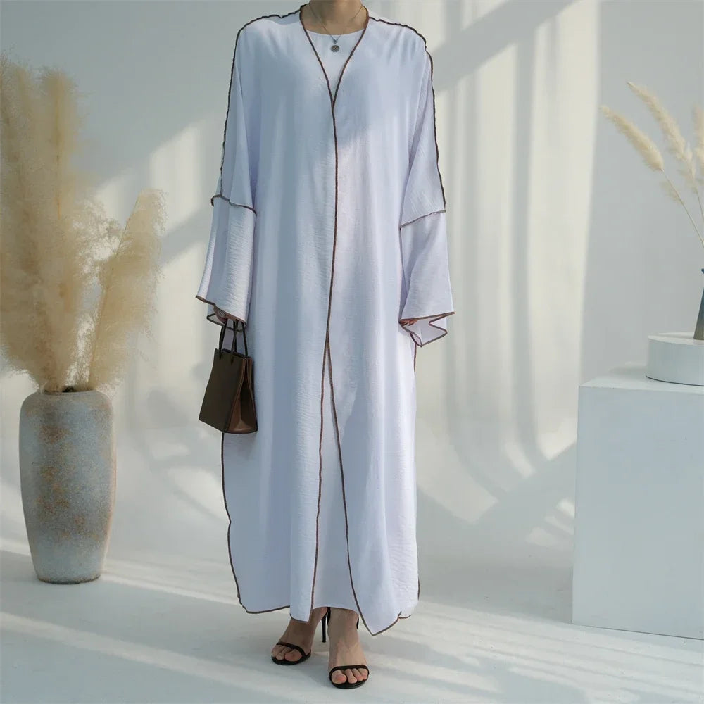 Modest Casual for Women Muslim Open Abaya Cardigan Maxi Dresses Turkey Arab Robe Eid Party Ramadan Dubai Kimono Caftan Jalabiya