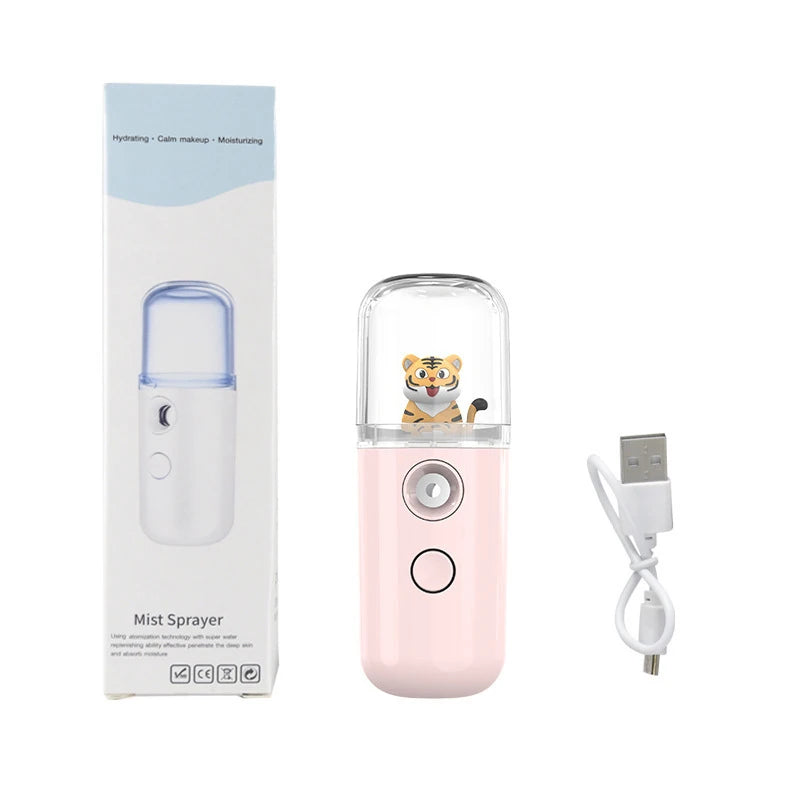 Mini Beauty Skin Care Tools USB Rechargeable Mist Facial Sprayer Steamer