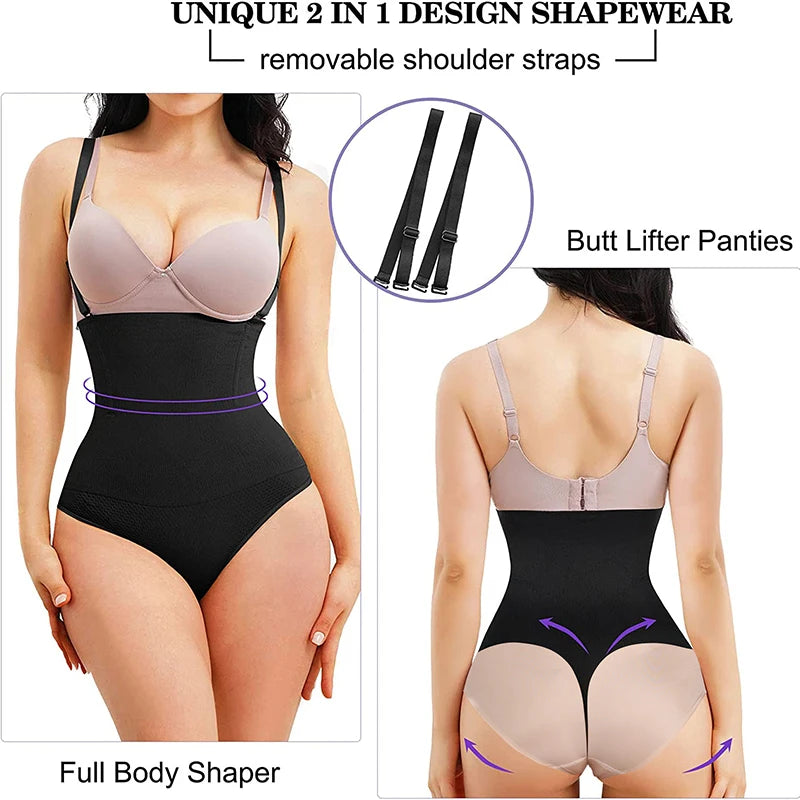 Thong Bodysuit Shapewear Women Underbust Body Shaper Tummy Control Slimming Underwear Push Up Butt Lifter Abdomen Shapers Corset