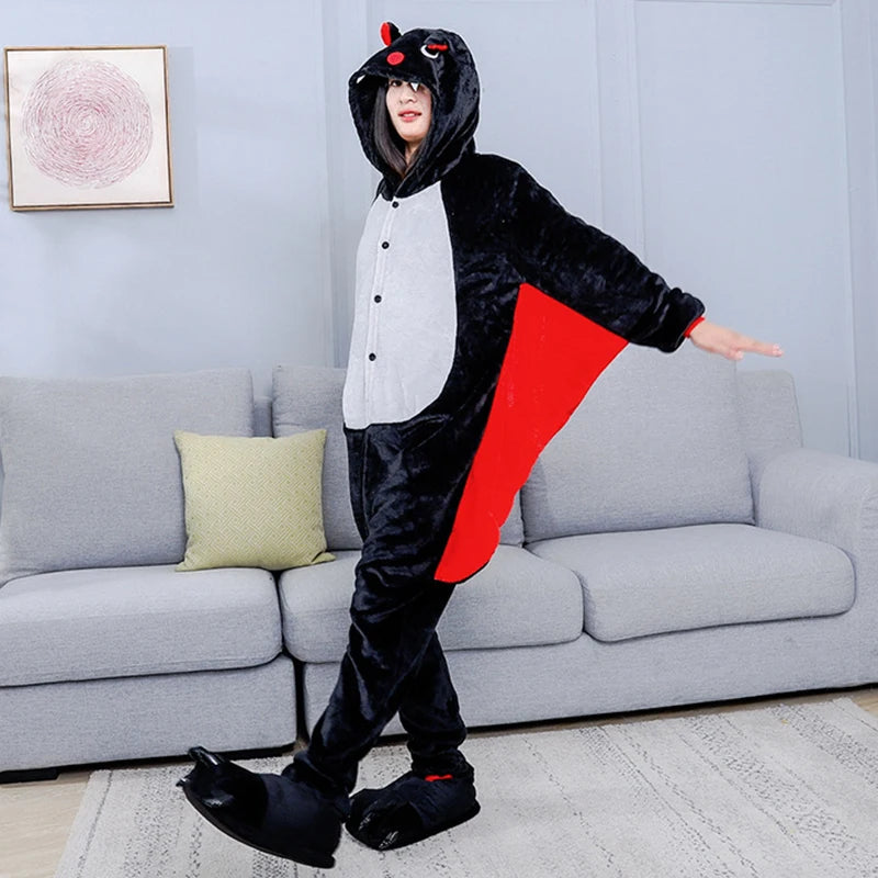 Bat Sleepwear Nightgown Adult Onesie Lingerie Bodysuits Kigurumi Animal Costume Homewear Halloween Cosplay Nightie Pajamas