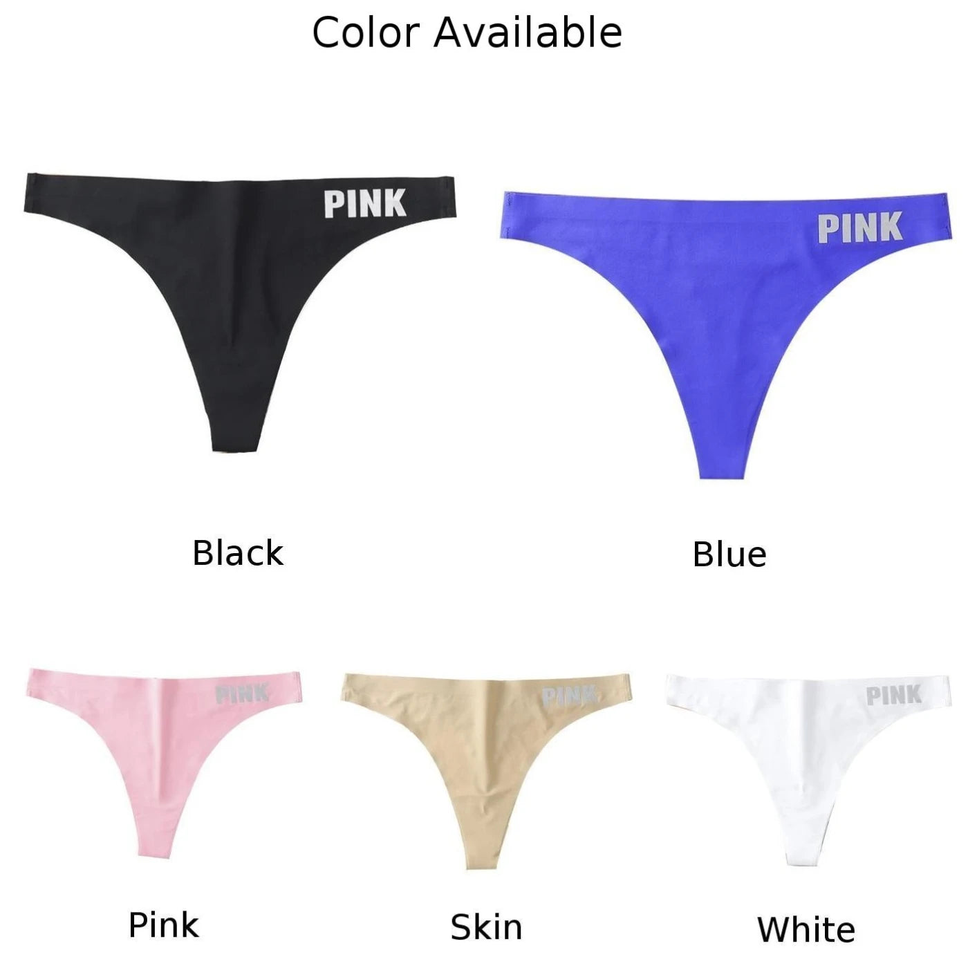 Female Thongs Smooth Letter Solid Color Underwear 1 Pc Elastic G-string High Stretch Ice Silk Low-Waist Fashion