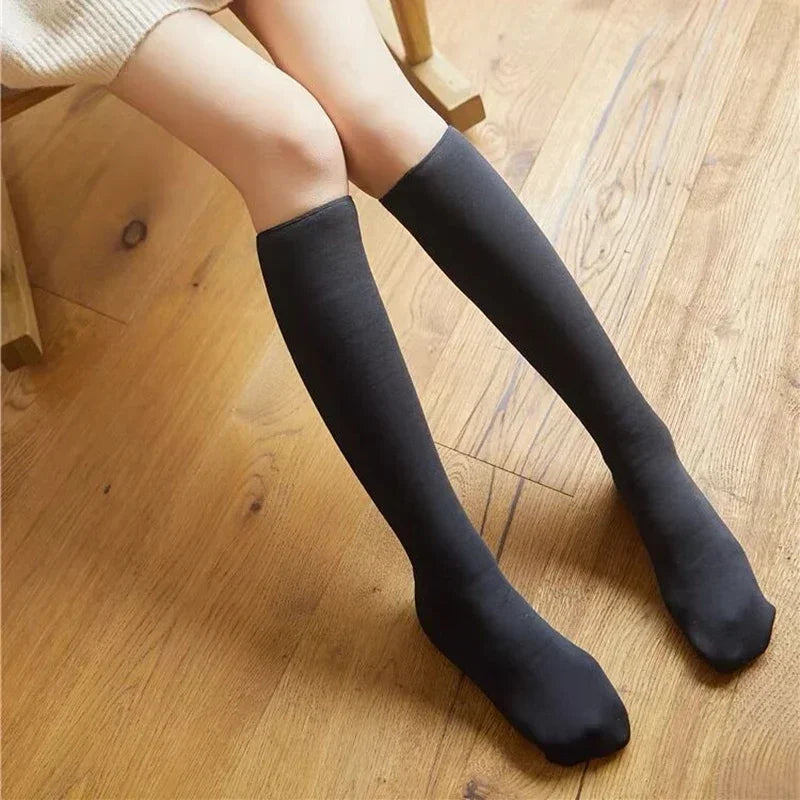 Winter Snow Long Socks Women Warm Over Knee Tights Soft Velvet Thicken Plush Thigh High Stockings Female Sleeping Boots Leggings