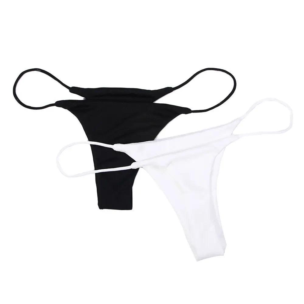 Female Plus Size Bikini Thin Strappy S-XL Low Rise Thongs Panties G Strings Underwear