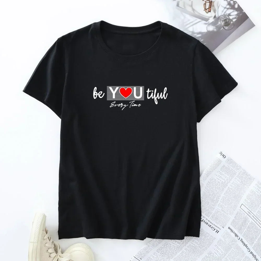 Plus Size Woman Tshirt Clothing 100% Cotton Women's Tee Shirts Female Summer Tops Women Short Sleeve T-shirt 2024 Fashion