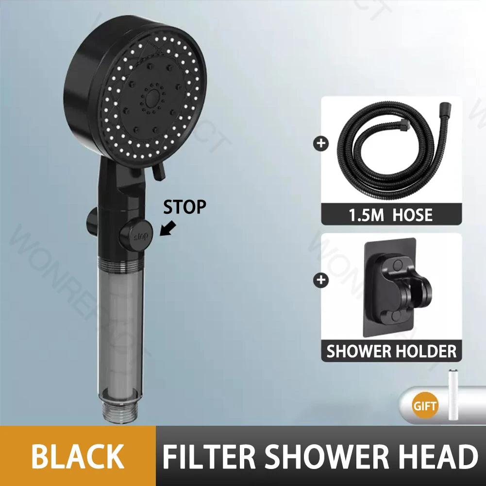 10 Mode Filter Shower Head Adjustable High Pressure