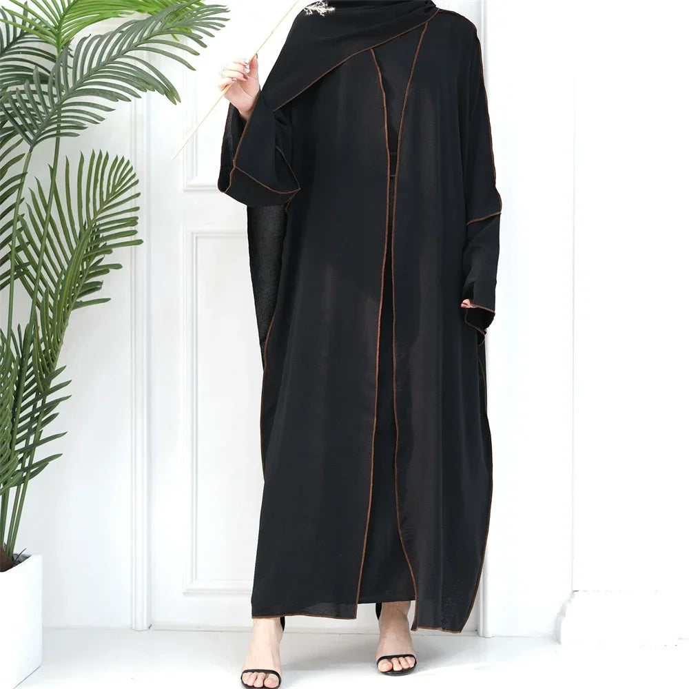 Modest Casual for Women Muslim Open Abaya Cardigan Maxi Dresses Turkey Arab Robe Eid Party Ramadan Dubai Kimono Caftan Jalabiya