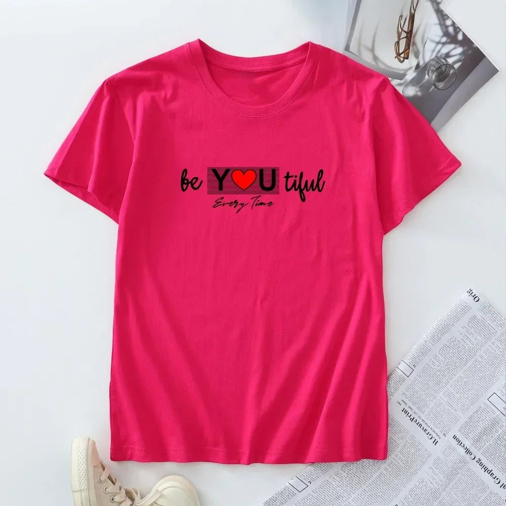 Plus Size Woman Tshirt Clothing 100% Cotton Women's Tee Shirts Female Summer Tops Women Short Sleeve T-shirt 2024 Fashion